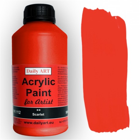 Akrylová umělecká barva Šarlatová 500 ml Daily ART