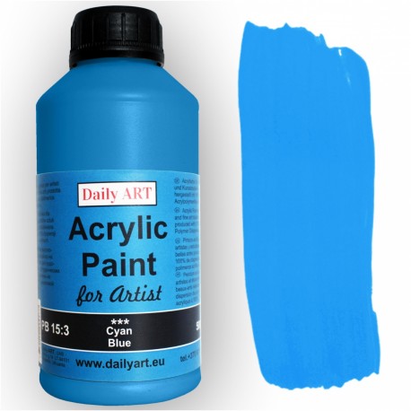 Akrylová umělecká barva Azurová modrá 500 ml Daily ART