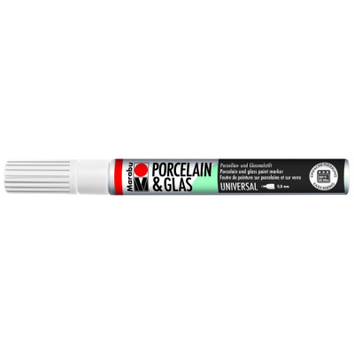 Popisovač na sklo a porcelán bílý 0,8 mm hrot Marabu