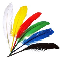 Peříčka na indiánskou čelenku, různé barvy, 17 ks