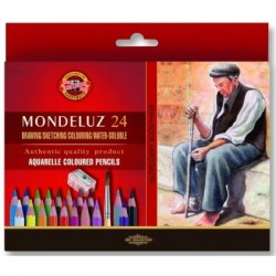 Akvarelové pastelky 24 ks Mondeluz sada v papírovém obalu KOH-I-NOOR