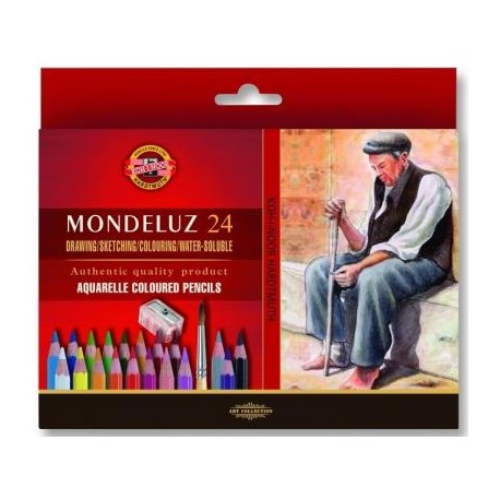 Akvarelové pastelky, sada, 24 ks, Mondeluz