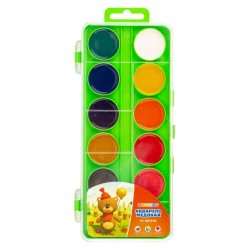 Medové vodové barvy dětské 12 odstínů zelený box
