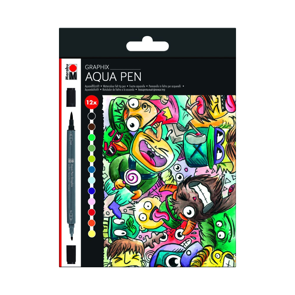 Aqua pen sada Mega Mash 12 kusů Marabu