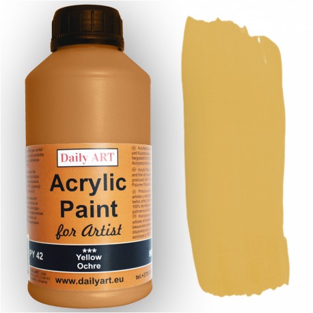 Akrylová umělecká barva Žlutý okr 500 ml Daily ART
