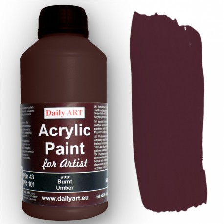 Akrylová umělecká barva Umbra pálená 500 ml Daily ART