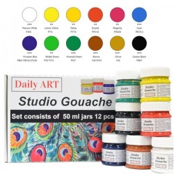 Kvašové barvy studiové 12x50 ml Daily ART