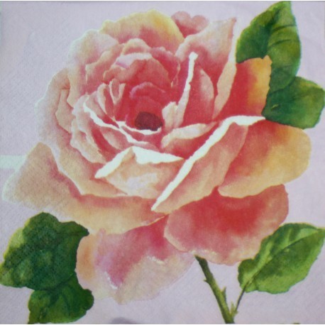 Ubrousek růžový s růží 33x33 cm