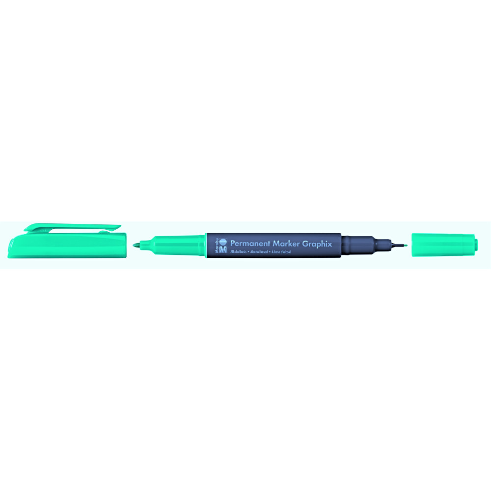 Popisovač oboustranný permanentní aqua zelená Graphix Marabu Popisovač oboustranný permanentní aqua zelená Graphix Marabu