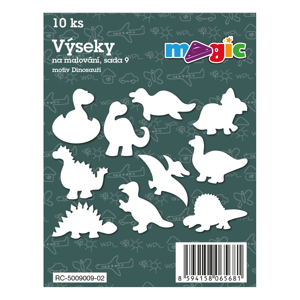 Papírové výseky motiv dinosauři 4-7 cm sada 10 ks