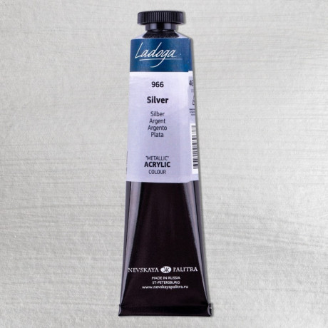 Akrylová umělecká barva metalická stříbrná 46 ml