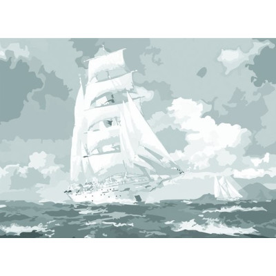 Předmalované plátno 30 x 40 cm Plachetnice Nevskaya Palitra