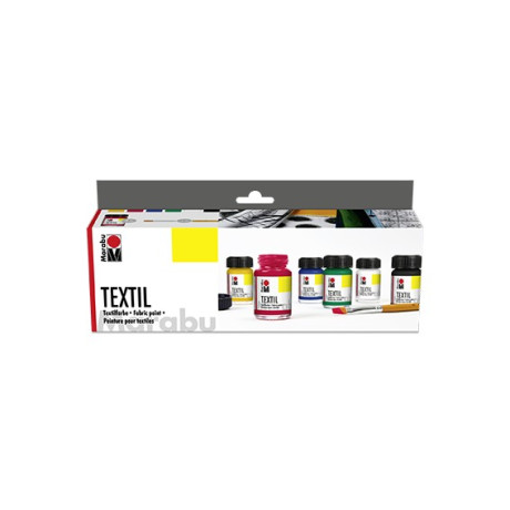 Barvy na světlý textil  sada 6x15 ml Marabu