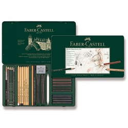Pitt Monochrome set 33 kusů Faber Castell v kovové kazetě