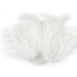 Peříčka bílá pštrosí 20 kusů 9-16 cm