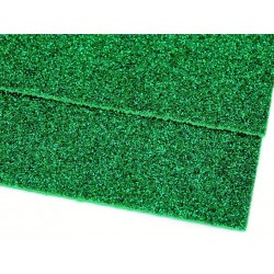 Pěnová guma Moosgummi 20x30cm zelená glitrová