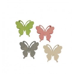 Výřez z překližky motýlek průměr 4 cm náhodný výběr barvy