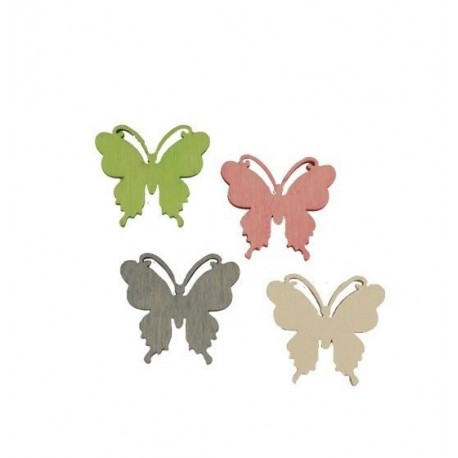 Výřez z překližky motýlek průměr 4 cm náhodný výběr barvy