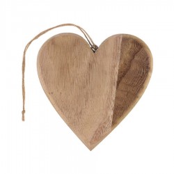 Srdce dřevěné na zavěšení 14,5 x 15 x 1,5 cm