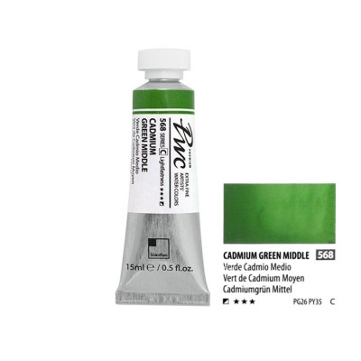 ShinHan Akvarelová barva PWC 15 ml Cadmium Green Middle 568