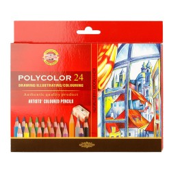 Pastelky umělecké Polycolor 24 ks sada v papírové krabičce KOH-I-NOOR