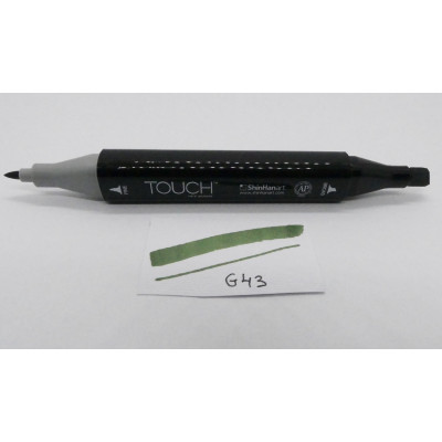 ShinHan Lihová fixa Touch oboustranná Deep Olive Green G43