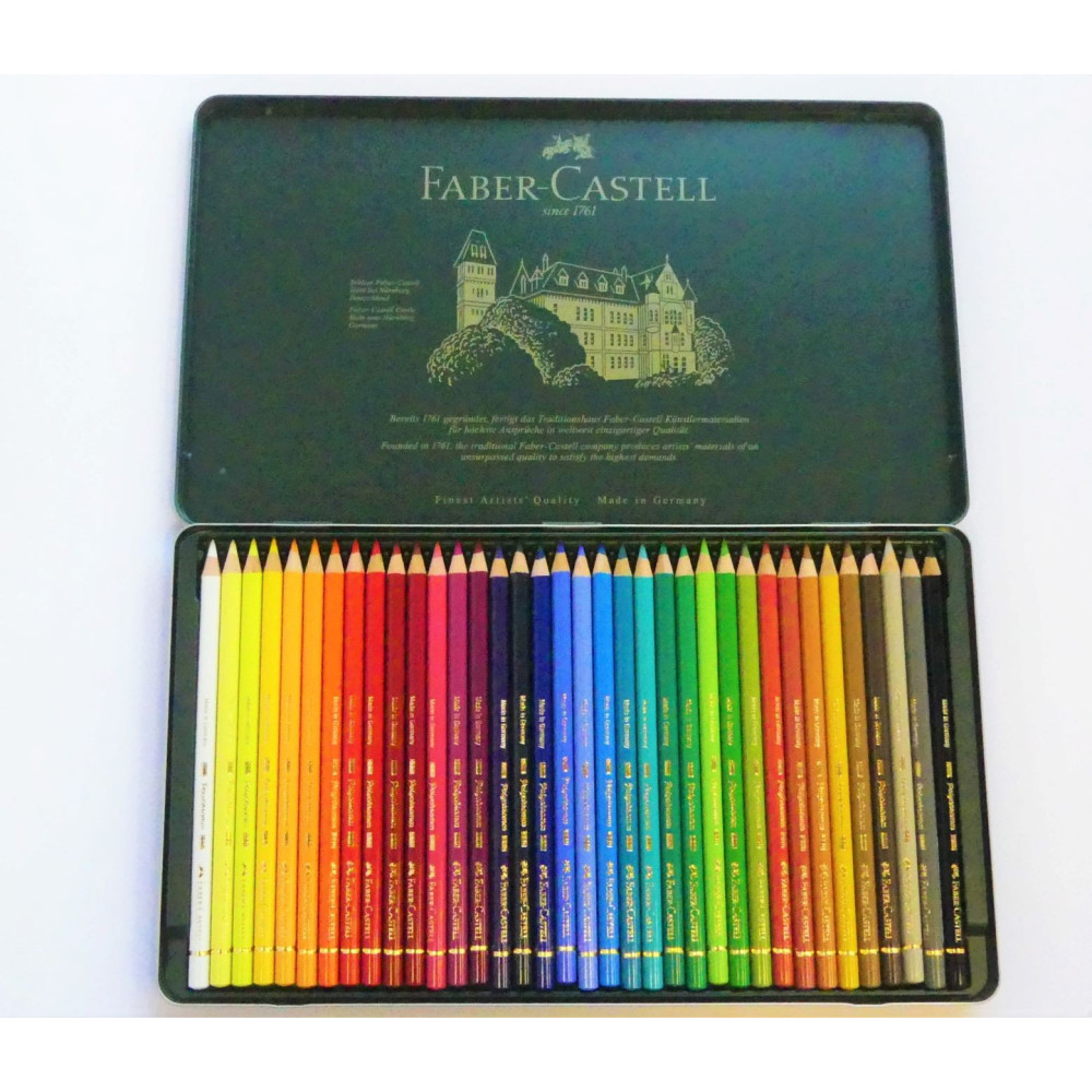 Pastelky umělecké Polychromos 36 kusů v kovové kazetě Faber Castell