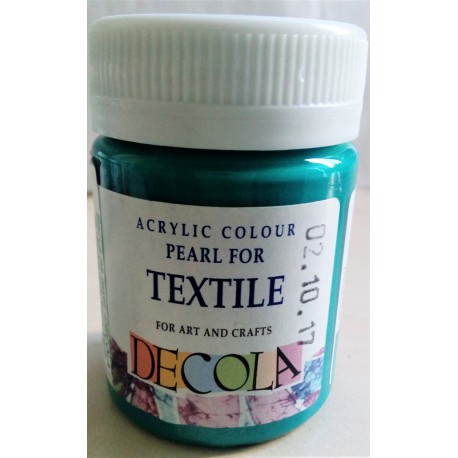 Barva na textil, Tyrkysově modrá, perleťová, Decola, 50 ml