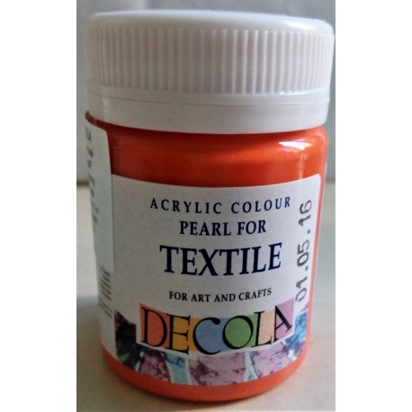 Barva na textil, Oranžová perleťová, Decola, 50 ml