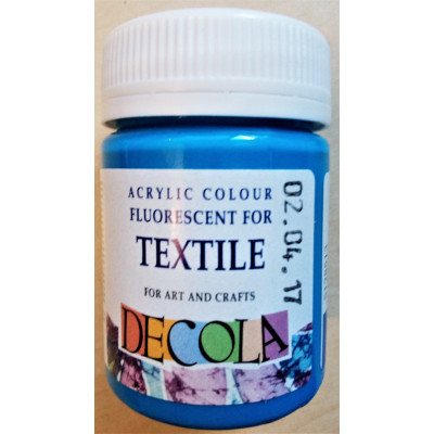 Barva na textil fluorescentní, Azurová, Decola, 50 ml