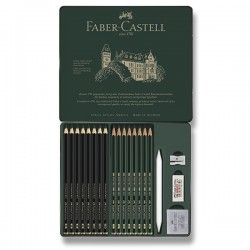 Tužky umělecké matné 8x tužky 9000 8x + doplňky 4x Faber Castell