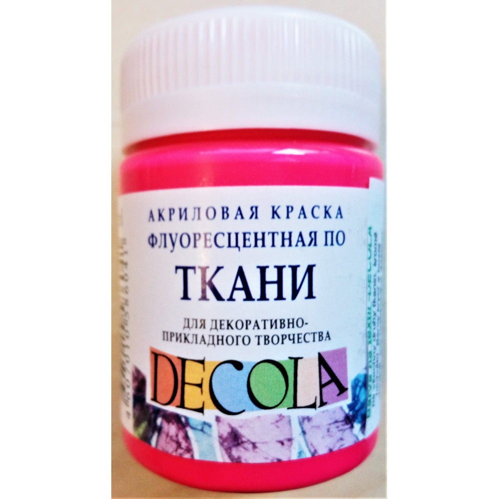 Barva na textil fluorescenční, Růžová, Decola, 50 ml