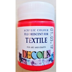 Barva na textil fluorescenční, Červená, Decola, 50 ml