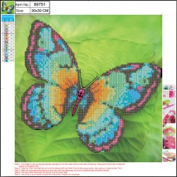 Diamantové malování motýl 30x30 cm