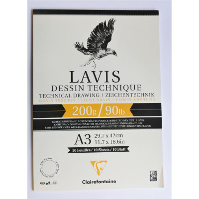 Skicák A3 200g/m² 10 listů technické kreslení Clairefontaine