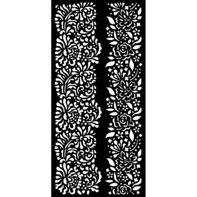 Šablona plastová Květinové bordury 12x25 cm Stamperia