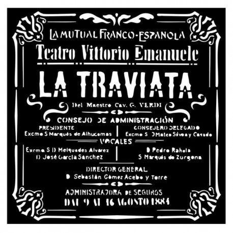 Šablona plastová  La Traviata 18x18 cm Stamperia