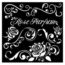 Šablona plastová Rose parfum 18x18 cm Stamperia