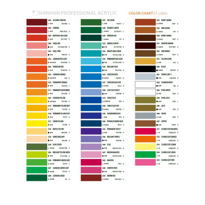Akrylové profesionální barvy 36x20 ml ShinHanart