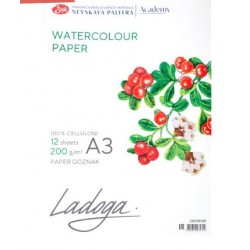 Papíry na akvarel A3 200g/m² 12 listů 100% celulóza Nevskaya Palitra