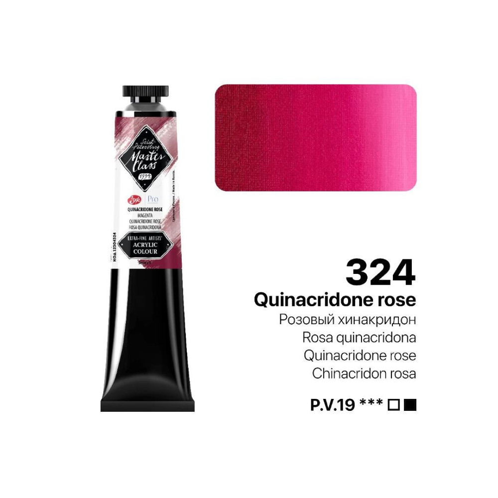 Akrylová barva Quinacridone rose 324 Master Class St. Petersburg 46ml