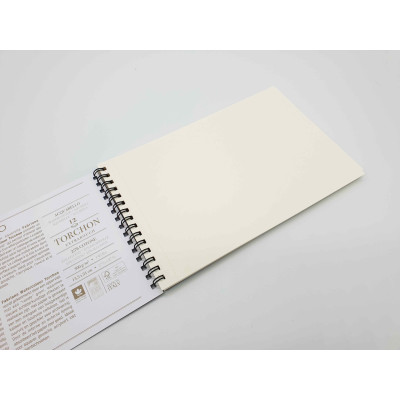 Blok na akvarel Torchon 300g/m² EXTRA ROUGH 25% Bavlna lepený 13,5x21 cm Fabriano 12 listů