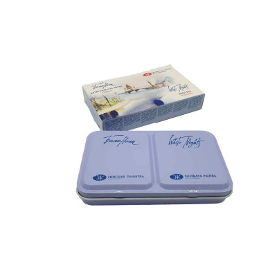 Akvarelové barvy v kovovém boxu 12 kusů White Nights Nevskaya Palitra