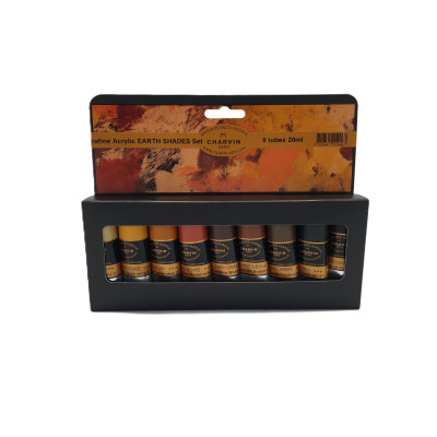 Charvin Paris Akrylové barvy Extra Fine Earth Shades sada 9x20ml