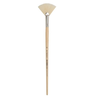 Štětec vějíř 850/14 bělená štětina s dlouhou rukojetí