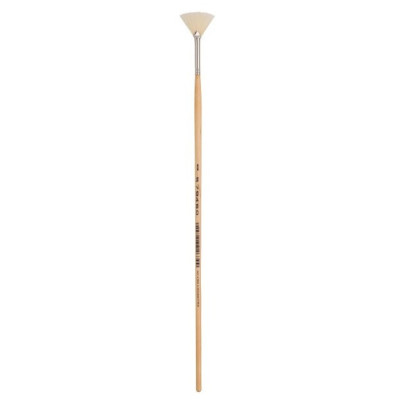 Štětec vějíř 850/0 bělená štětina s dlouhou rukojetí