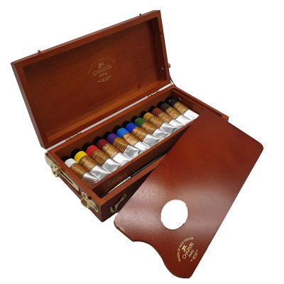 Charvin Paris Olejové barvy Extra Fine 12x20 ml Primary A dřevěný kufřík příslušenství