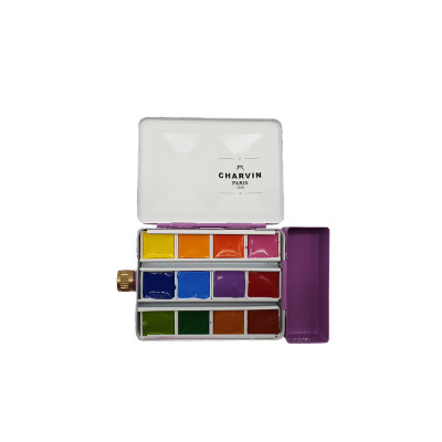 Charvin Akvarelové barvy Extra Fine 12 ks Exclusive box Violet