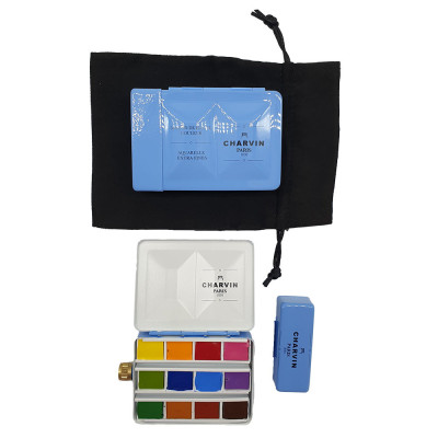 Charvin Paris Akvarelové barvy Extra Fine Royal blue box sada 12 kusů