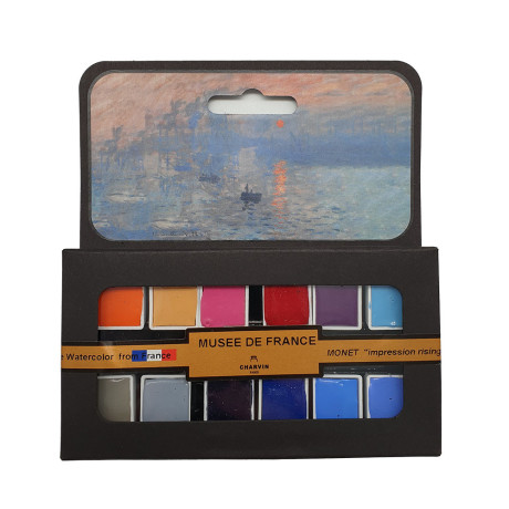 Charvin Paris Akvarelové barvy Extra Fine Monet Rising sun sada 12x1,5ml